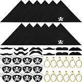 Tatuo 48 Pieces Captain Pirate Costume Accessories, Including Pirate Eye Patches, Pirate Bandana,...