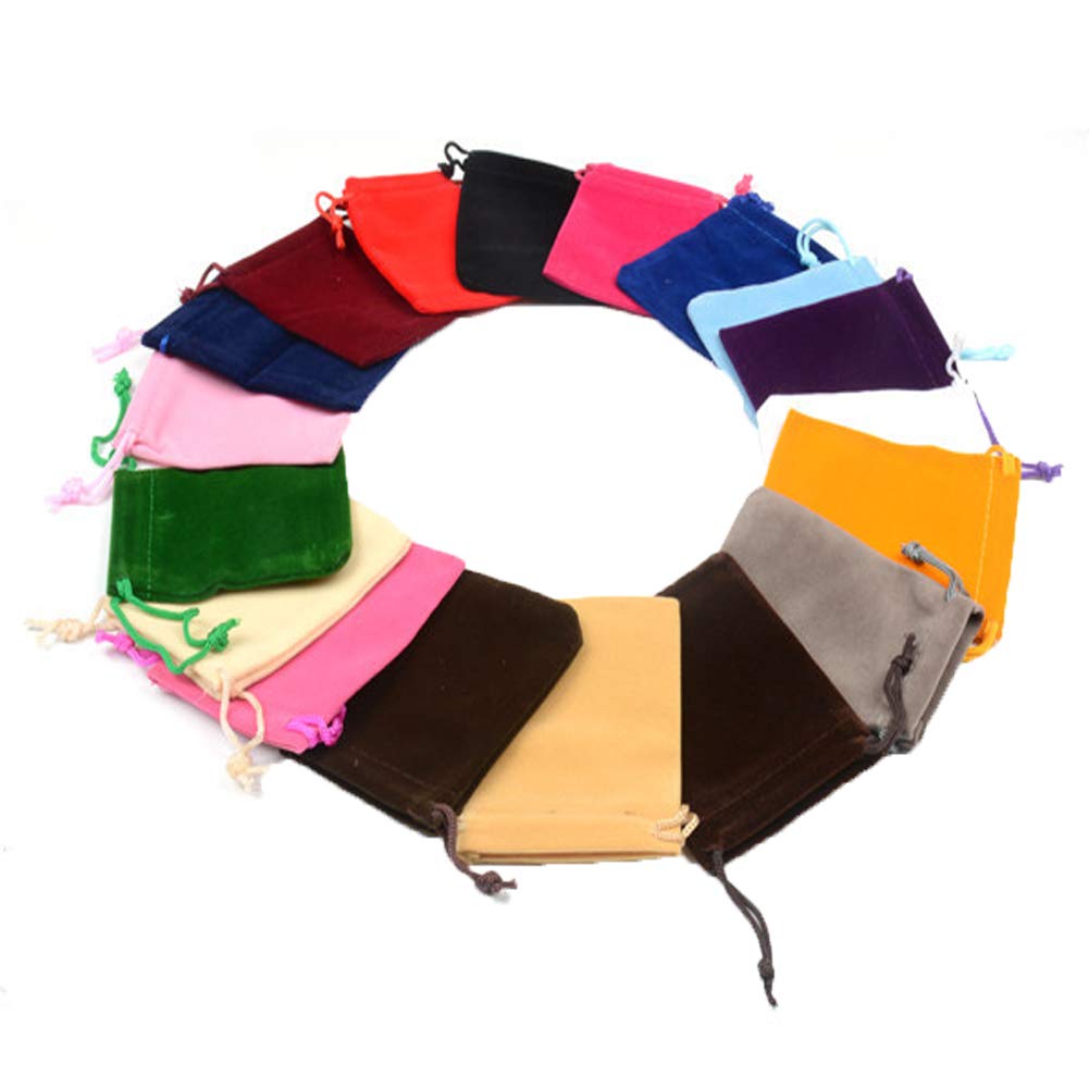 Lot De 50 Pochettes à Bijoux En Velours à Double Face Avec Cordon De Serrage Black 93110236