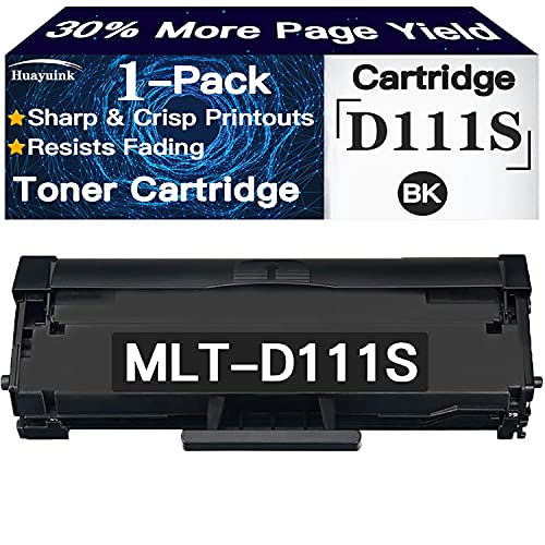 MLT-D111S D111S Compatible Black Toner Cartridge Replacement for Samsung Xpress M2020 M2020W M2022 M2022W M2070 M2070F M2070FW M2070W Printer Toner Cartridge (1-Pack) - by Huayuink, Standard