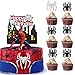 Tortendeko Spinne, 9 Stück Spider Kuchen Toppers, Superhelden Cupcake Toppers, Hero Torte Deko, Kuchen Dekoration für Kinder Geburtstag Party Baby Familienessen