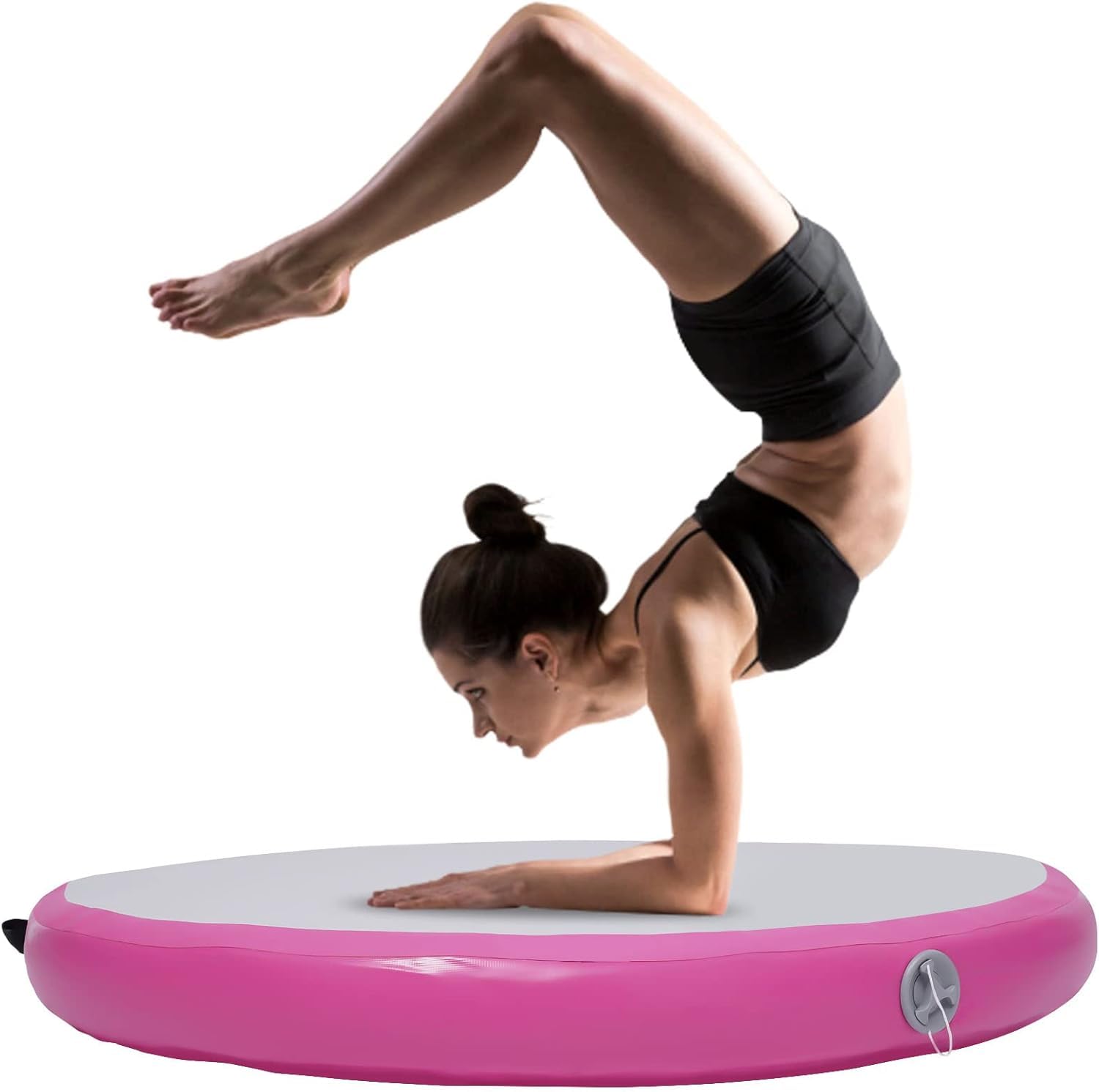 3.93 Zoll Gymnastikmatte Tumbling Matten,Dicke Runde Aufblasbare Gymnastikmatte Air Spot Mat Tumbling Mat für Zuhause, Outdoor,Yoga, Übungsgymnastik Pink