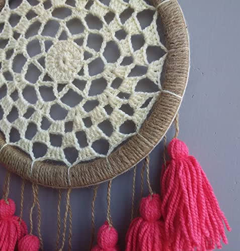 Image of Kavya Craft Present Crotches Pink Dream Catcher Wall Hanging for Home Decoration