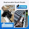 11.8FT Gutter Cleaning Tools from the Ground, No Ladder Needed - Adjustable Gutter Cleaner Pole with Replaceable Brush & Shovel for Roof Rain Gutters Cleans Leaves and Snow with Grip Tapes