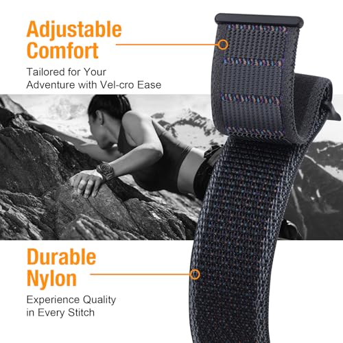 Pulseira de nylon Trail Loop compatível com Apple Watch Ultra 2/Ultra. Pulseira masculina e feminina