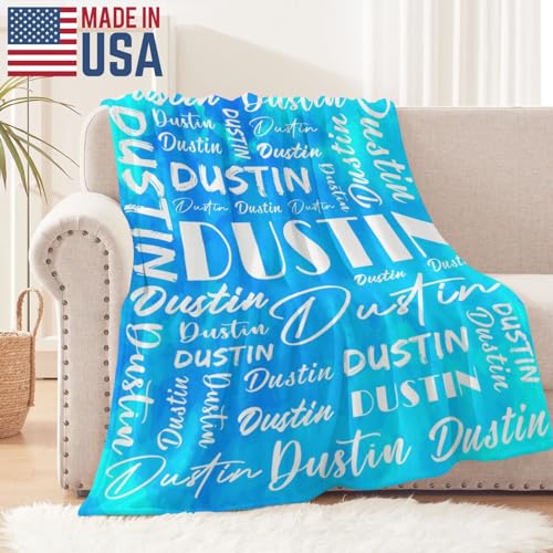 Name Blanket Personalized Name Blanket Customized Blanket with Name Text for Adult Kid Birthday Christmas Mothers Fathers Valentines Day Gift