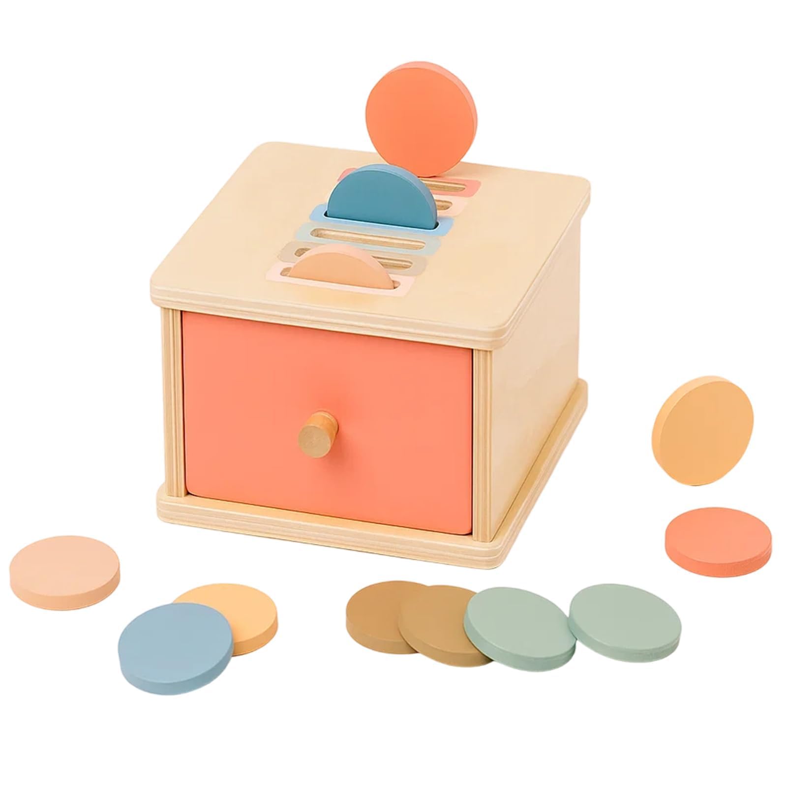 ZQSFPK Toddlers Montessori Coin Box Toys for 1 2 3 Year Old Boys Girls, Toddler Toys, Ideal for Home and Travel Play