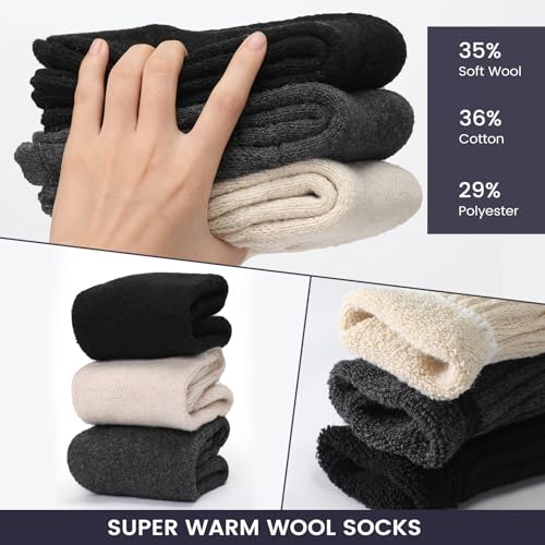Colothy Merino Wool Socks for Women Men, Thick Thermal Winter Boot Sock - image 3