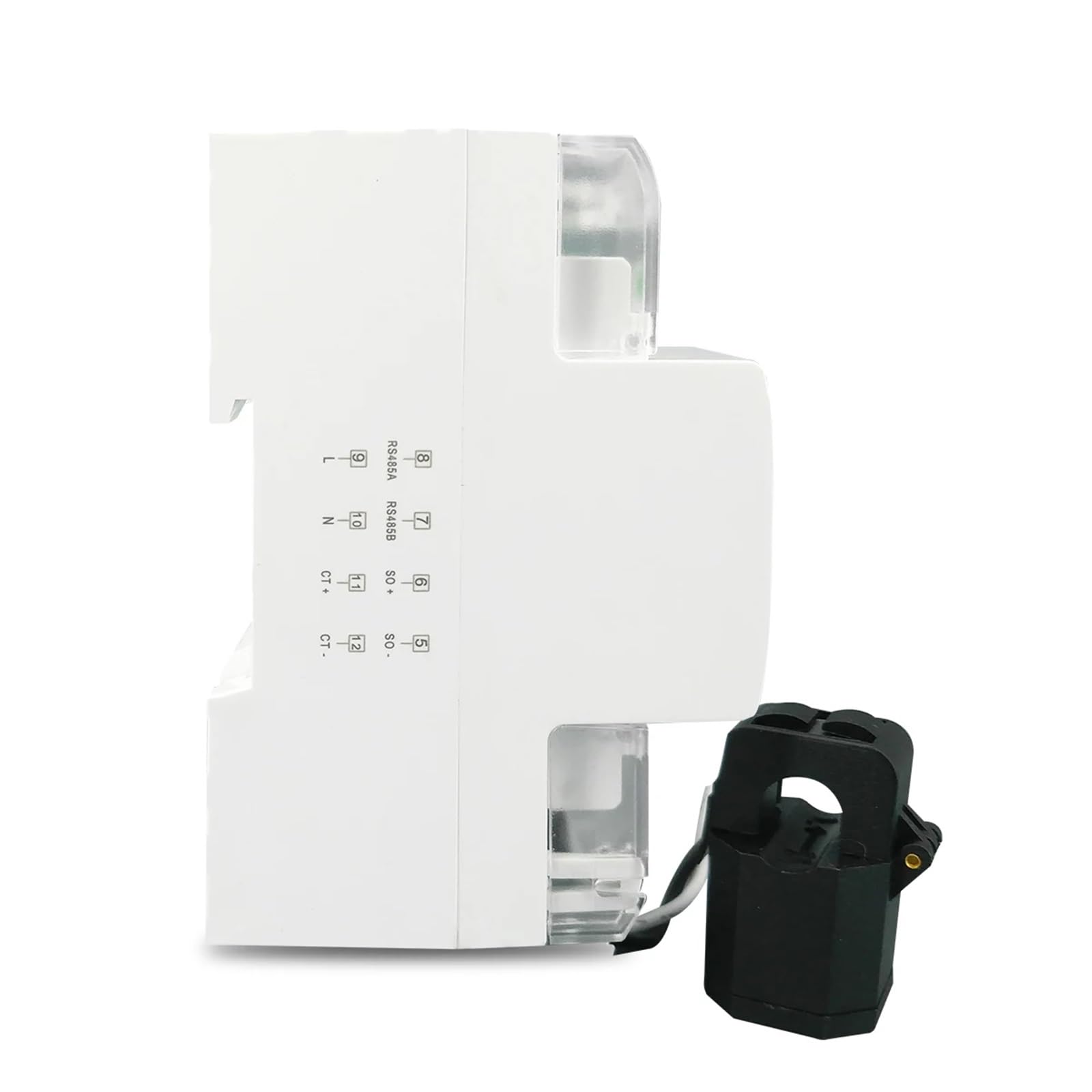 Medidor de energía de vatios-hora de riel DIN con transformador de corriente monofásico dividido de 5(65) A, 220 V, 230 V, 50 Hz, 60 Hz, con RS485