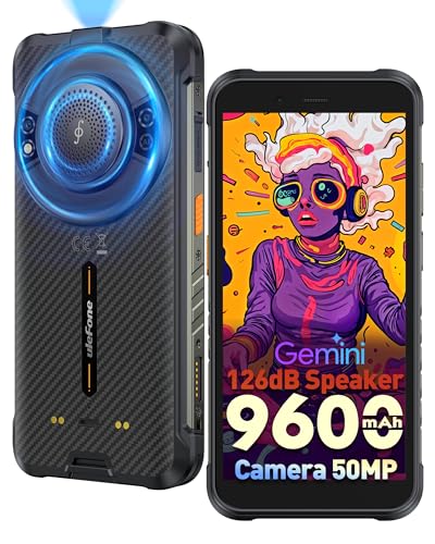 Ulefone RugKing Téléphone Portable Incassable IP68K 128Go ROM, 9600mAh, Android 15 Octa-Core AI,...