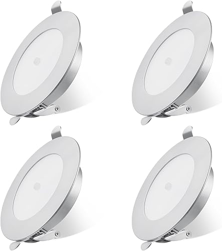 Lámpara de techo empotrable para lancha de RV luz LED de disco de 12 V con interruptor de atenuación de presión luz descendente regulable de 12