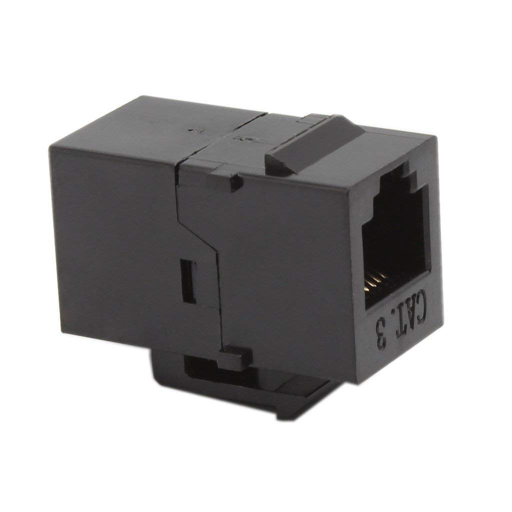 Usb Keystone RiteAV Black RJ11/RJ12 Phone Keystone Jack Female-Female ...