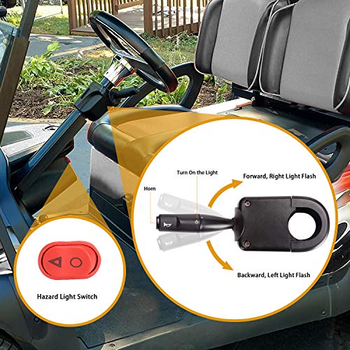 10L0L Golf Cart Deluxe LED Headlight Taillight Light Kit for Yamaha G14 G16 G19 G22 Gas & Electric, with Turn Signals Horn Hazard Brake Lights