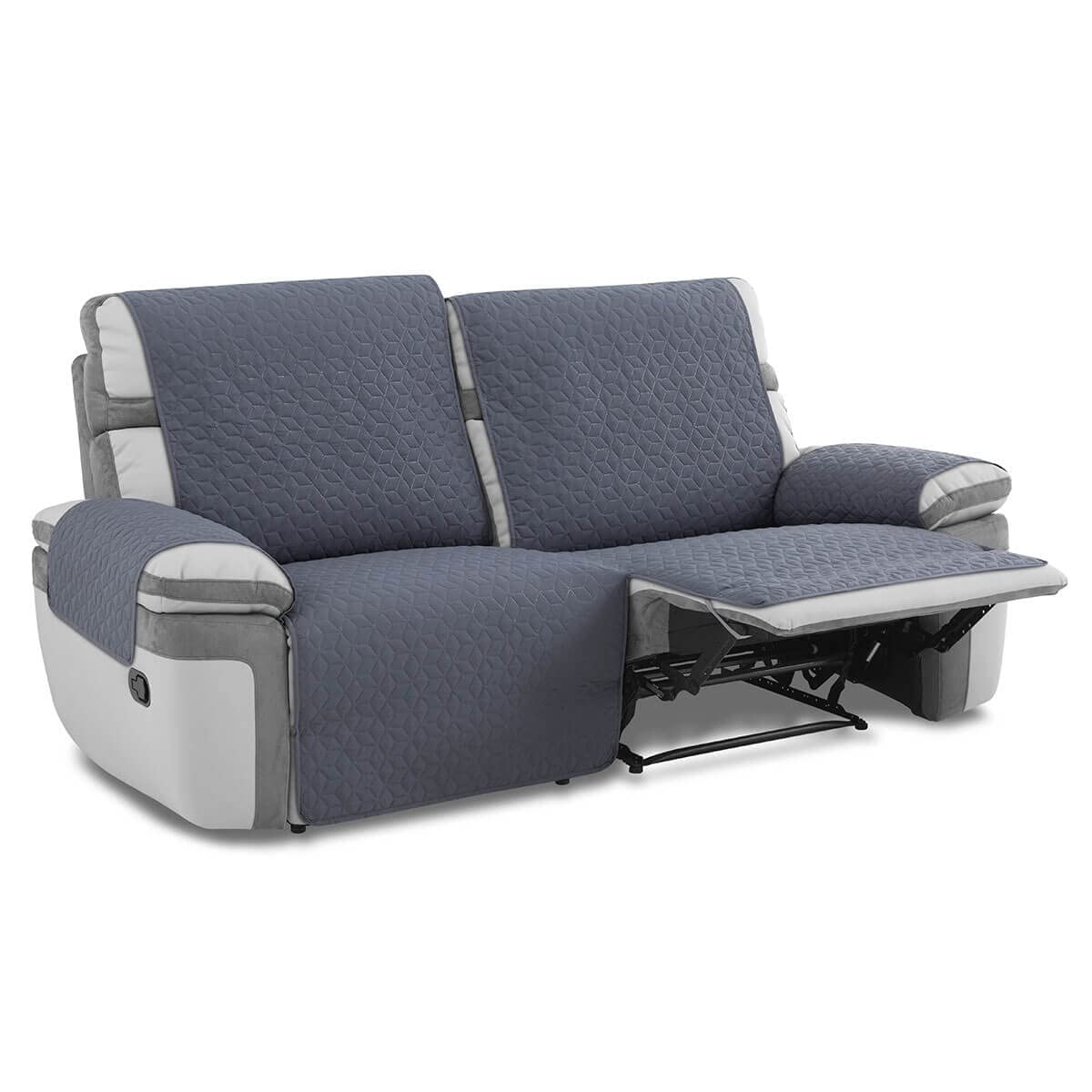 Lanovenanube Funda sofá Relax Geo Teflon - Tejido Acolchado - 2 plazas - Color Gris C10