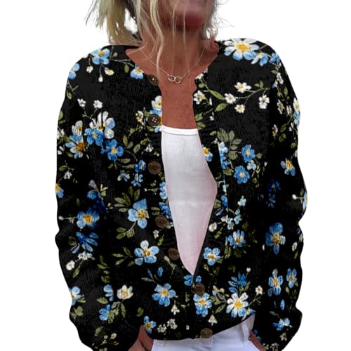 トップス ORIMI SPECIAL CARDIGAN Amazon.com: Boho Sweater for Women Blue Flower Print Chunky