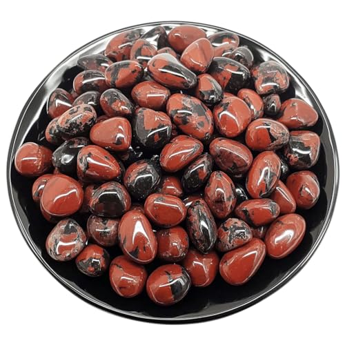 Image of Polished Mahogany Obsidian Crystal Stone Set - 72 Pcs Handpicked Tumbled Gemstones Rocks Quartz, Pebbles for Reiki, Chakra, Healing, Home Decor, 0.5 inch - 10 oz Mahogany Obsidian