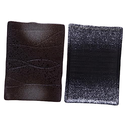 2 piezas de platos rectangulares estilo japonés para sushi y postre miniatura 1