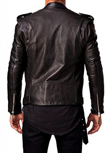 Men's Leather Jacket Lambskin Bomber Motorcycle Biker2