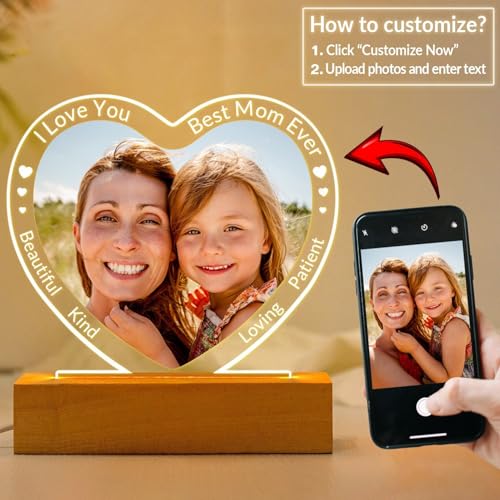 Custom-Picture-Frame-with-Photo-Personalized-Photo-Frame-with-Night-Light-Customized-Heart-Picture-Frame-Personalized-Mom-Birthday-GiftsPersonalized-Mothers-Day-Gifts-for-Mom-Baby-Kid-Family Custom Picture Frame with Photo Personalized Photo Frame with Night Light Customized Heart Picture Frame Personalized Mom Birthday GiftsPersonalized Mothers Day Gifts for Mom Baby Kid Family