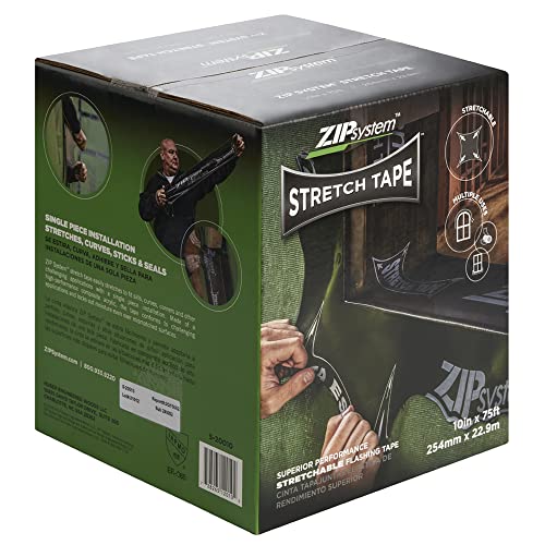 ZIP System Huber Stretch Tape | Self-Adhesive Flexible Flashing for Doors-Windows (10" x 75')