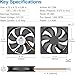 GDSTIME 2 Pack 120mm Case Fan 3 Pin, 12V DC Brushless Computer Cooling Fans 120x120x25mm for PC CPU Cooler