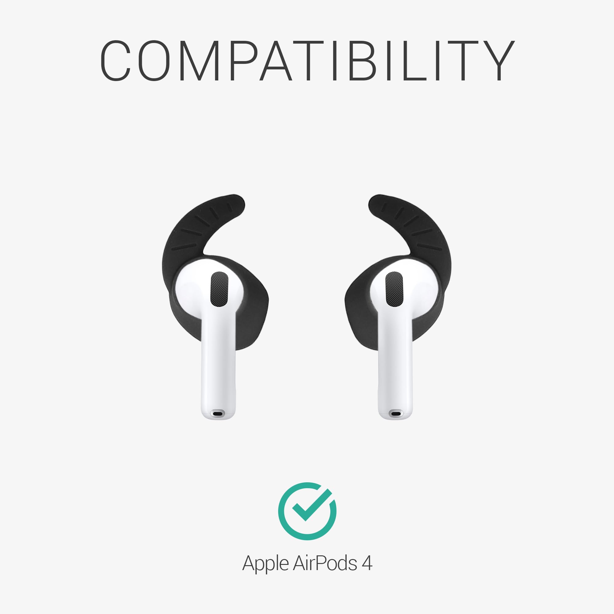 kwmobile Set 5x Gancio Anticaduta Compatibile con Apple Airpods 4 - Supporto Auricolare Sportivo Antismarrimento per Cuffiette Wireless