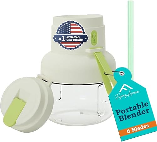 APSARAS USA - Batidora portátil para batidos con 12 cuchillas, recargable por USB, mezclador personal de 28.7 fl oz para batidos, jugos recién