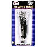 N Code 80 Nickel Silver #6 Manual Switch Left Atlas Trains