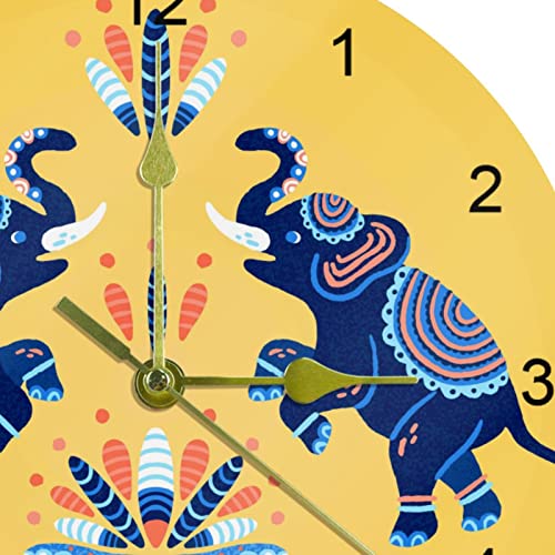 Horloge murale silencieuse éléphant jaune 25cm