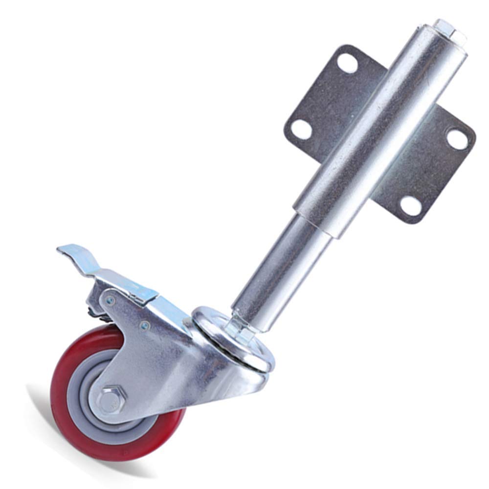 GBRJUYF Heavy Duty 100mm Caster Wheels - Metal Swivel Castors with Brakes, Polyurethane Trolley Wheels for Furniture, Spring Gate & Mobility Solutions