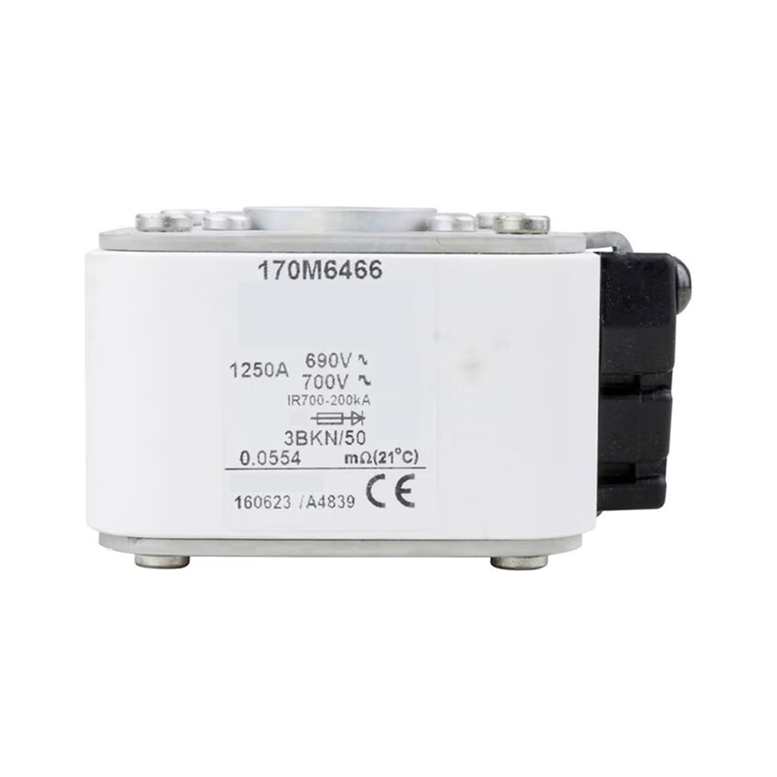 Fusible 170M6466 carré haute fiabilité pour protection de circuits critiques 1250A 690V