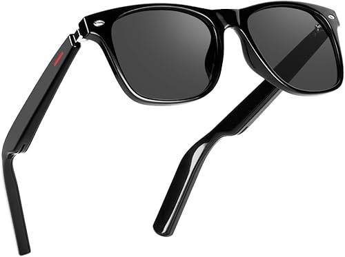 Gafas inteligentes para hombres y mujeres con altavoz AAC oído abierto música botones táctiles foto remota inteligente Bluetooth gafas de sol, C