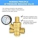 Water Pressure Regulator 3/4 inch with Gauge, Made of 100% High Hardness Brass, Adjustable Water Pressure Reducing Valve Water for Home DN20