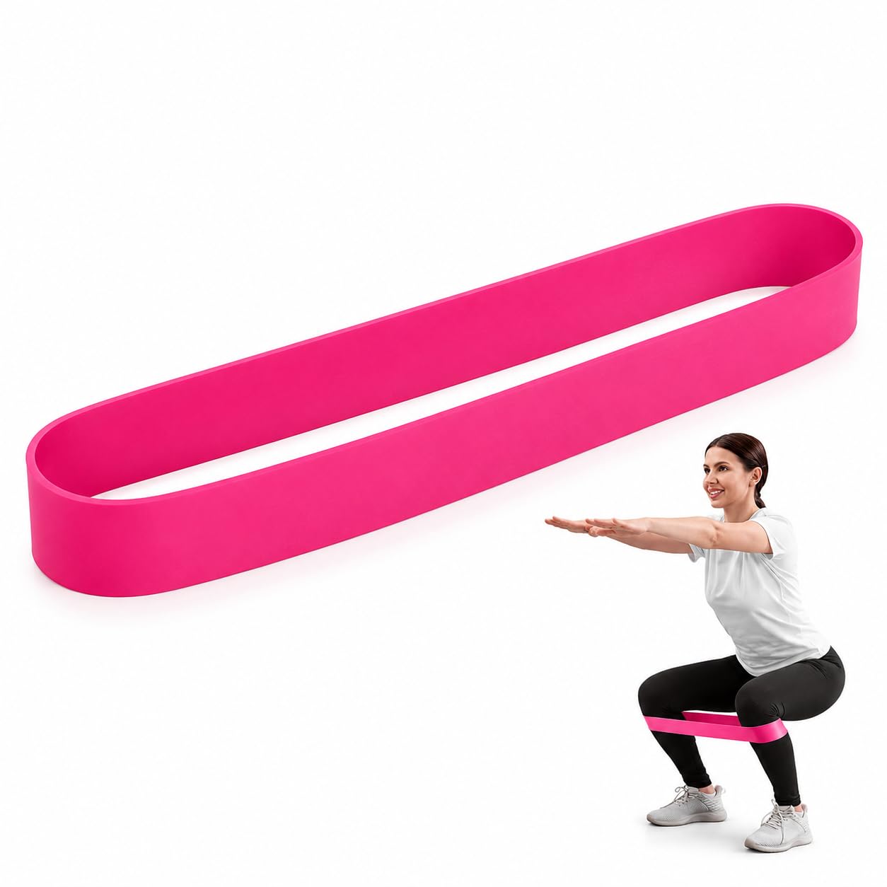 1PC 10-15LB Resistance Band, Pink Exercise Band for Women & Beginners, Light Tension Fitness Bands for Home Gym, Yoga, Pilates, Physical Therapy, Glute Workout