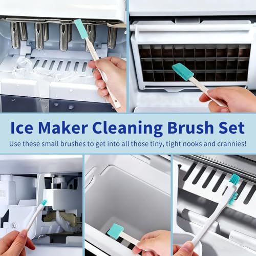 Image of Ice Machine Cleaner Kit - 30Pack Ice Maker Cleaner Tablets - 10Pcs Pipe & Crevice Brush Set - Commercial & Portable Countertop Icemaker Cleaning Solution