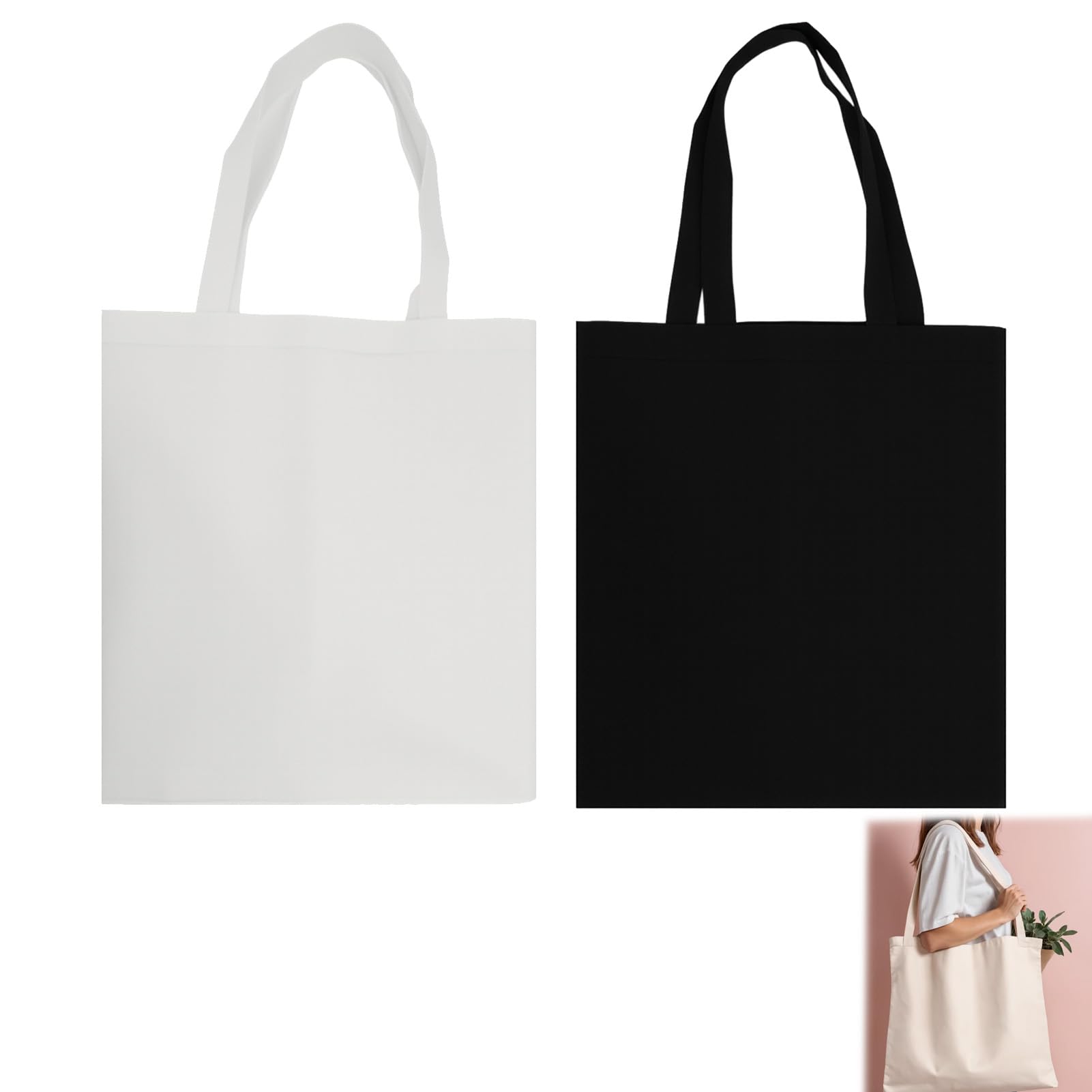 Made Italy Borsa Shopper In Tela Di Cotone 280g - 50x35x16cm - Foto 13