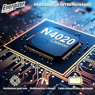 Energizer EnergyBook - Ordinateur Portable 15,6'' HD+ 8Go RAM, SSD 256 Go, PC Portable Intel Celeron,UHD Graphics, Windows 11, Laptop Gris, Clavier AZERTY (Français), USB3.0, HDMI