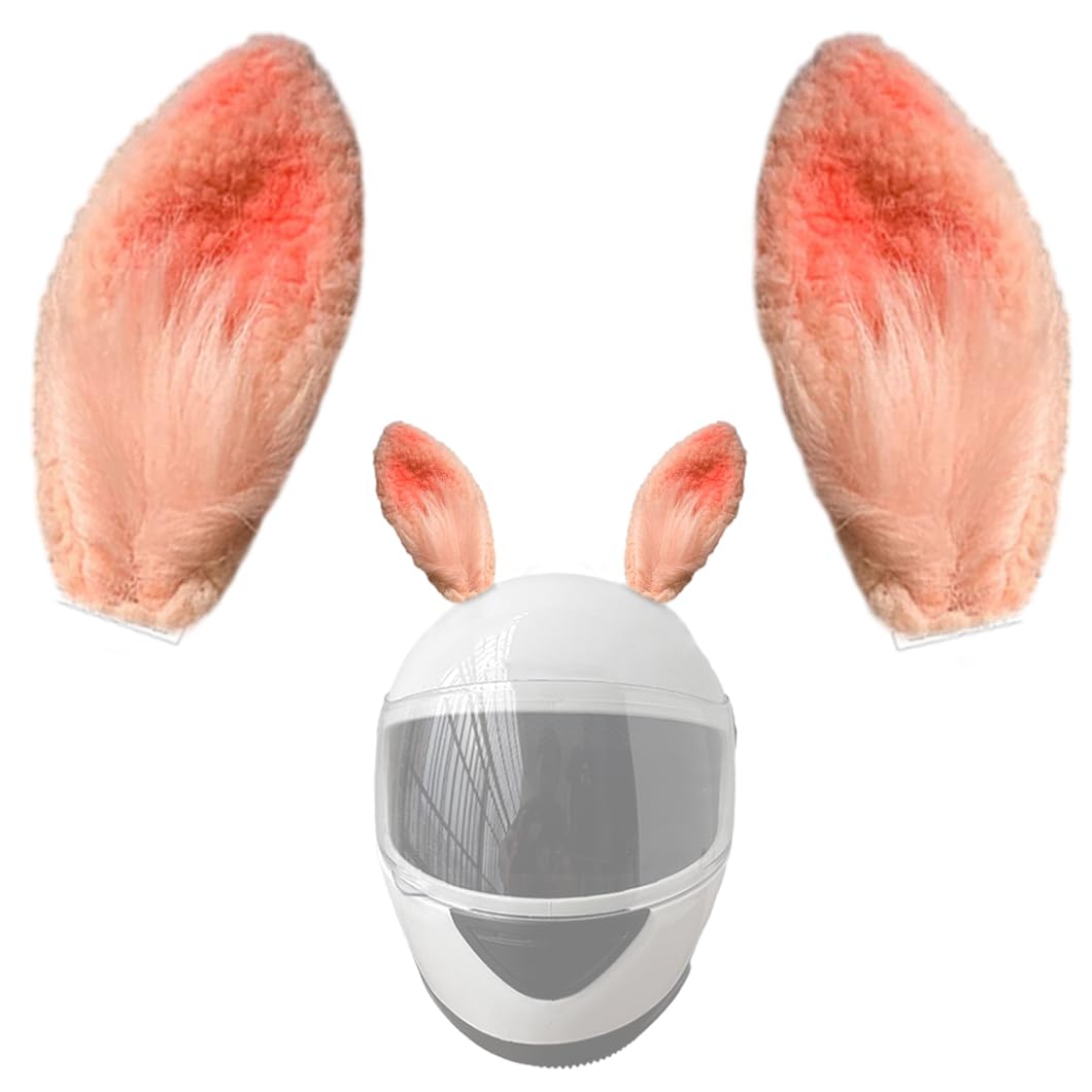 KORKUS 1 Pair Rabbit Ear for Helmet Plush Helmet Ears Helmet Accessories Helmet Decoration for Ski Bike Motorcycle Helmet Lotus Pink, yxtk0335