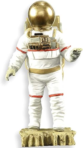 Escultura de astronauta para decoración del hogar, figura de hombre espacial de resina, adorno de mesa con temática espacial, manualidades de