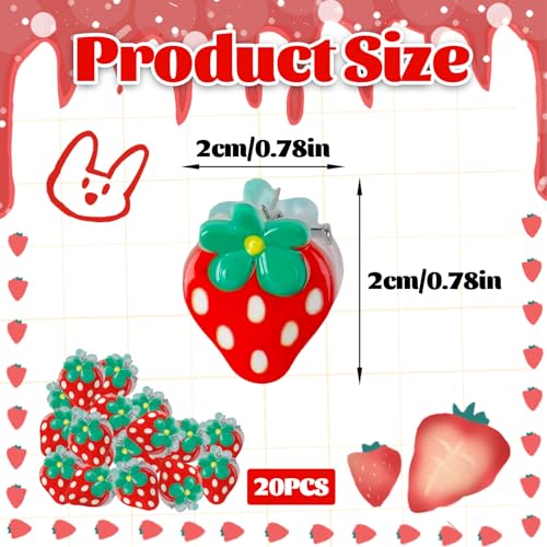 20 pinzas mini de fresa para el cabello miniatura 2