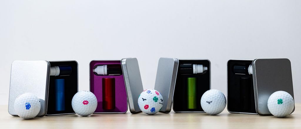 Sello para pelota de golf | Sello de aluminio impermeable con tinta permanente recargable | Marcador de bola de golf personalizado | Sellos de pelota de golf regalos para golfistas | Sello de pelotas