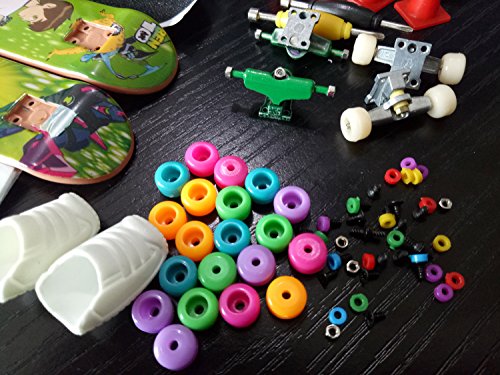 Fanci Abs Finger Skateboard Set Double Rocker Diy Mini Finger Boarding Toy #TOP5