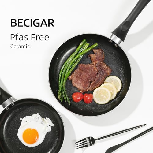 Image of BECIGAR 8 Pcs Ceramic Pots and Pans Set