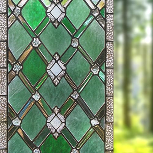 Image of Nuxovilar Sparkle Stained Glass Style Window Film 17.5x39.4 in PVC