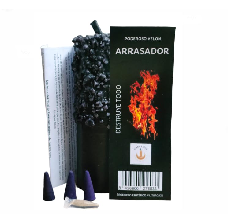 El Auténtico Velón Negro Arrasador Destruye Todo | Velon Preparado Tumbamagias | Velas Ritualizadas Contra el Mal de Ojo, Magia Negra y Hechicerías