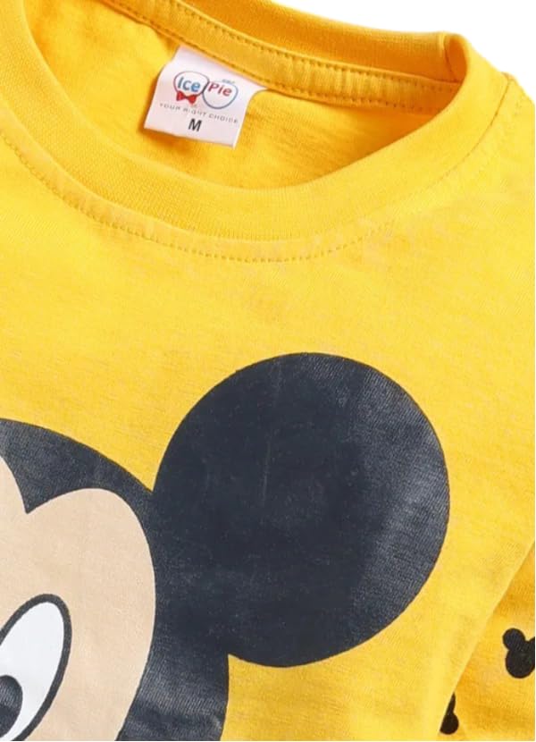 Image of Kids Cotton Casual Cute Mickey Mouse Printed Clothing Set- Full Sleeve T-Shirt And Trousers For Infants /Childs /Baby Boys (in Multicolor, Pack of 1)