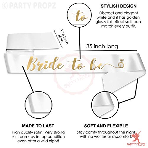 Image of Party Propz Bride to Be Decoration Set - 27 Pcs Bridal Shower Decorations Kit with Bride To Be Banner, Balloon & Sash, Bachelorette Party Props (Latex, Cardstock)