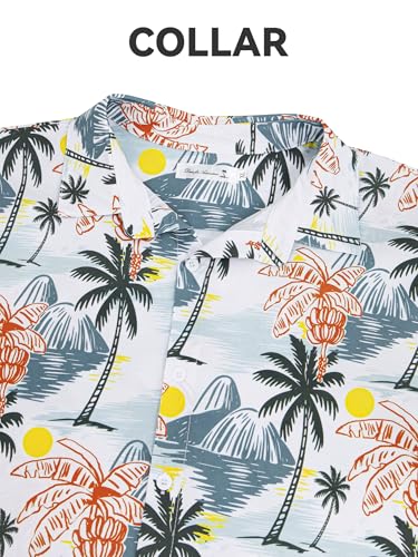 Image of Yoimira Hawaiian Shirts for Men, Print Mens Casual Short Sleeve Button Down Shirts Floral Aloha Beach Shirt