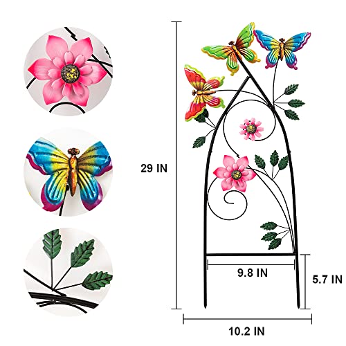 Yeahome 29 Inch Decorative Garden Stakes, Outdoor Garden Decor Metal Flower Butterflies Spring Gardening Decor Art Yard Signs, Outdoor Decorations For Patio Outside Yard Lawn #TOP2