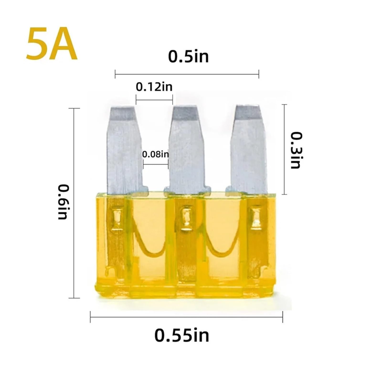 Fusibile Micro3 da 60 pezzi, lama micro a 3 poli | Kit assortimento fusibile di ricambio 5A 7,5A 10A 15A