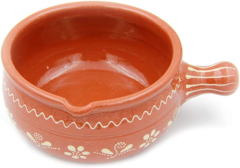 Traditional Portuguese Hand-painted Vintage Clay Terracotta Cooking Casserole Cazuela